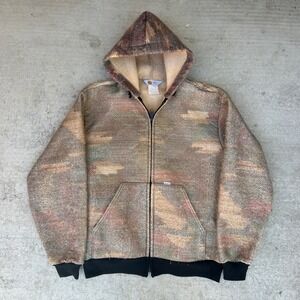 Vintage 80s Carhartt 401 Aztec Southwestern Fleece Jacket Vintage Mens L